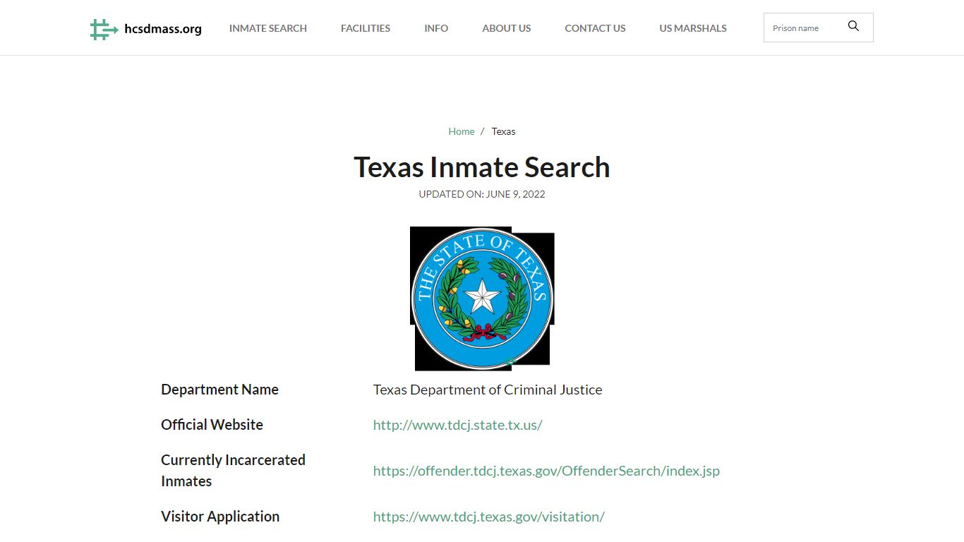 Texas Inmate Search – Texas Department of Criminal Justice Offender Lookup